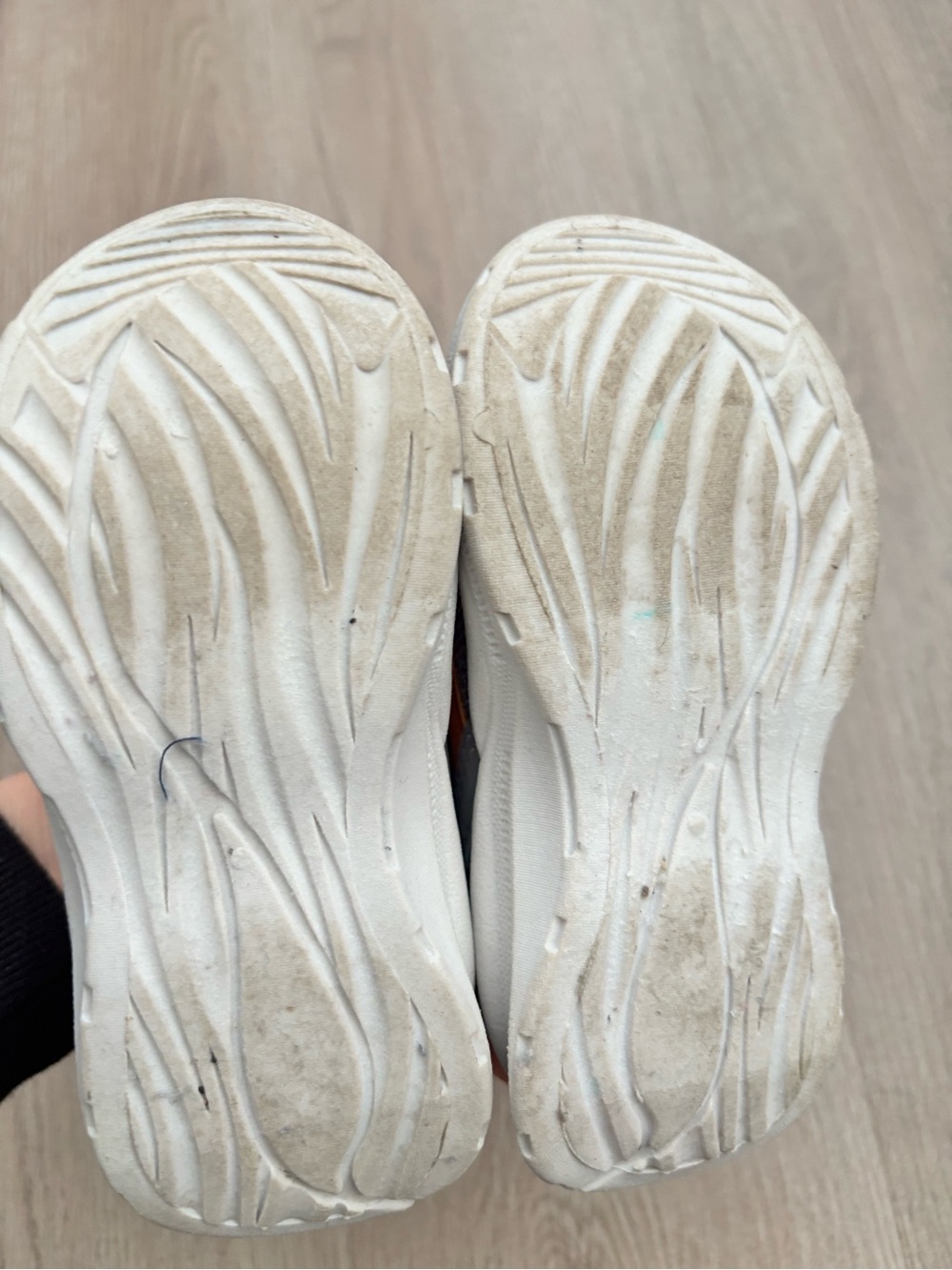 Kids Grey and Orange Athletic Sneakers - Velcro Closure - Picture 3 of 4